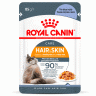 Royal Canin Hair&Skin Care влажный корм для взрослых кошек, для поддержания здоровья кожи и красоты шерсти, тонкие ломтики в соусе, 85г