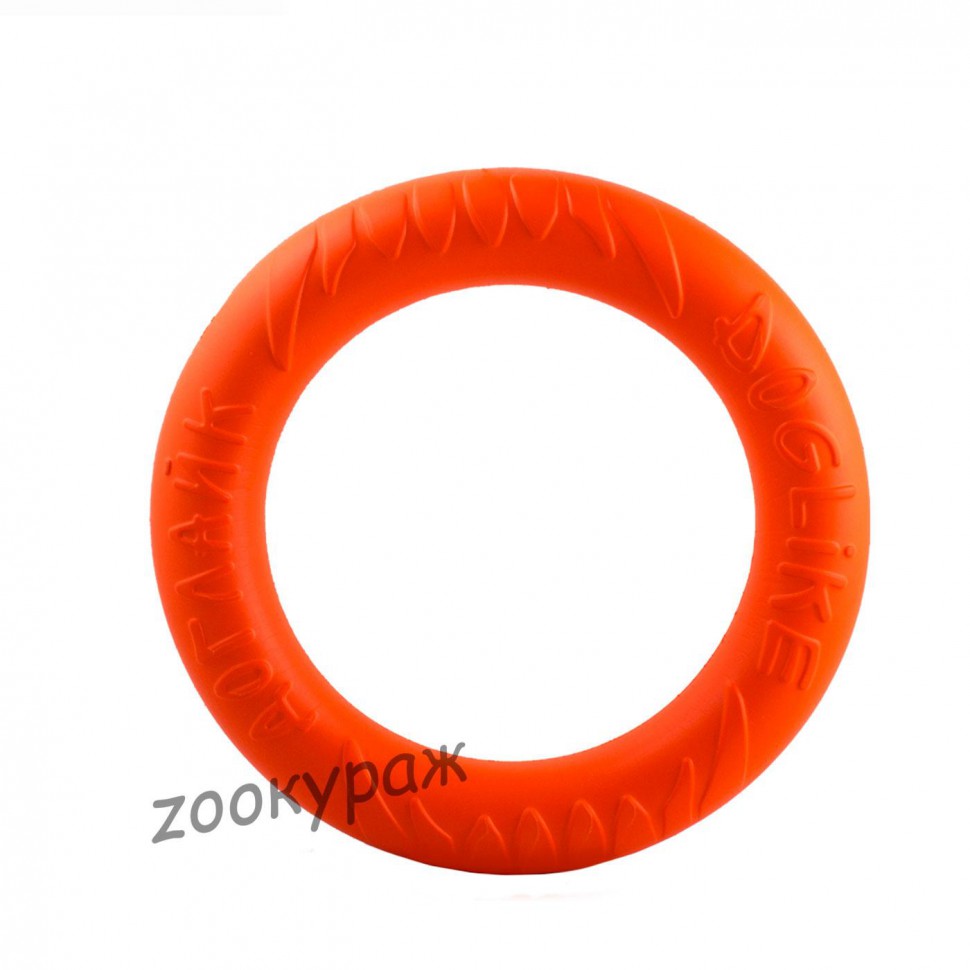 Игрушка д/собак Doglike Кольцо восьмигранное из всепенной резины,  среднее, оранж.