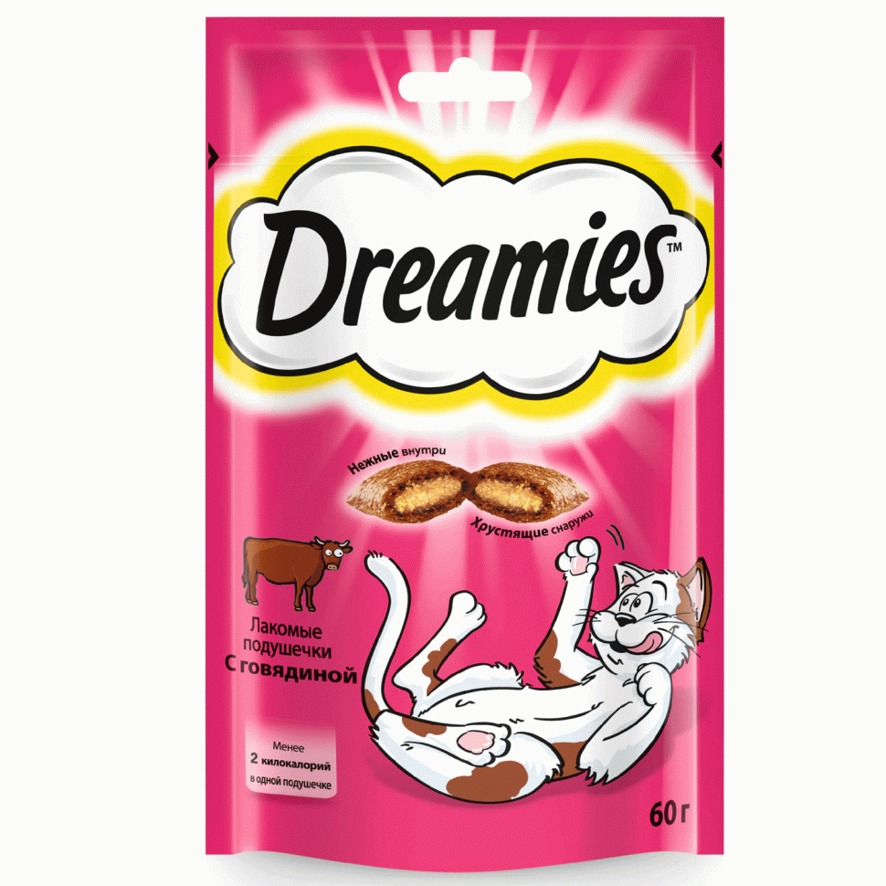 Dreamies лакомство для кошек с говядиной 60 гр*6