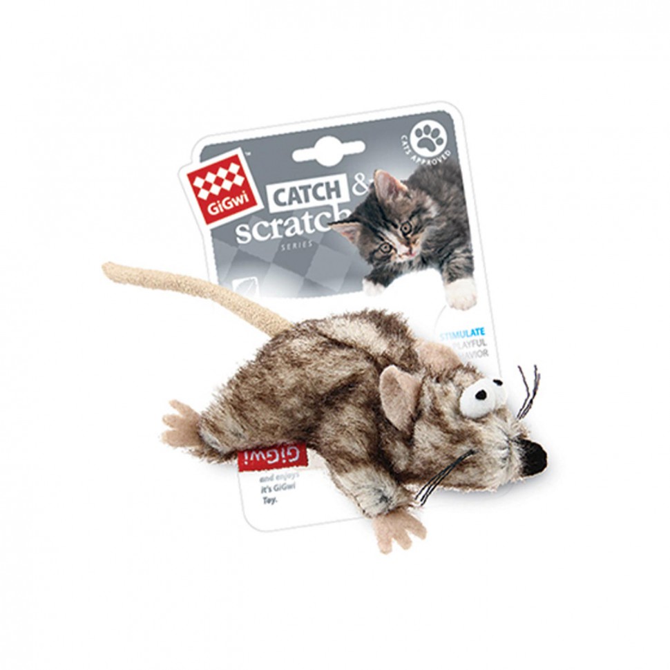 Игрушка для кошек GiGwi Мышь с кошачьей мятой 8см