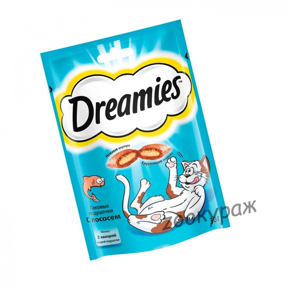 Dreamies лакомство для кошек с лососем 30 гр*10