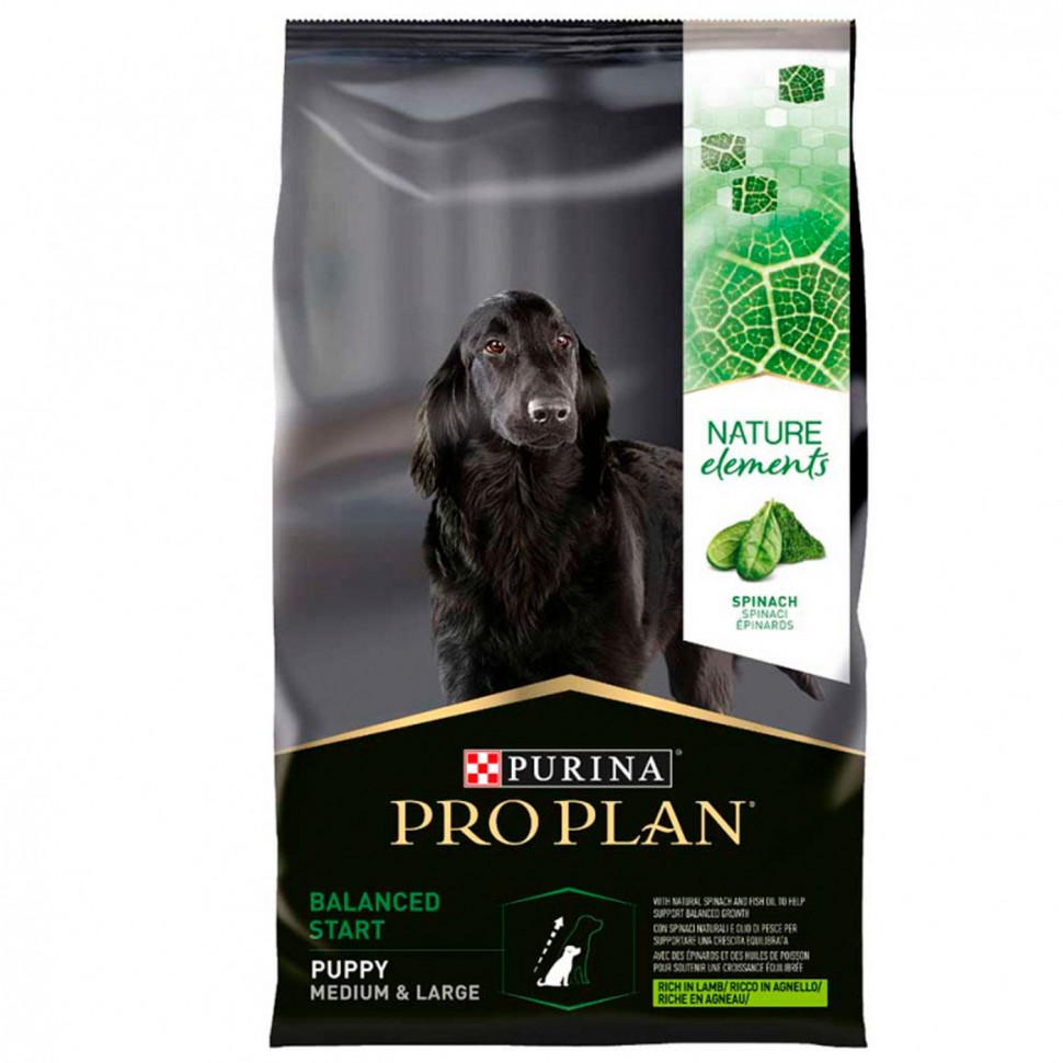 Pro Plan Nature Element корм для щенков средних и крупных пород с ягненком