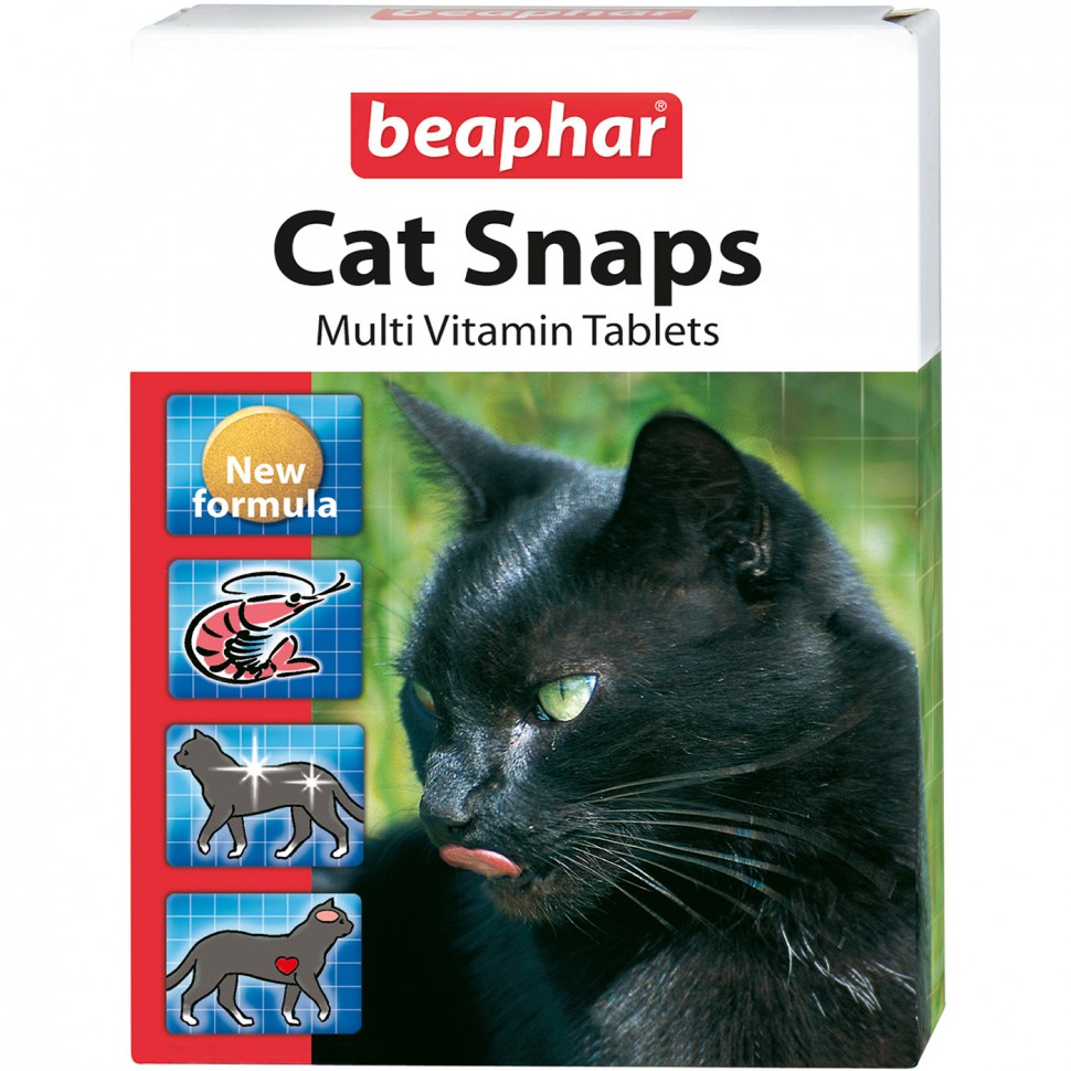 Beaphar Киттис Кэтс Снэпс мультивитамины для кошек 75 таблеток