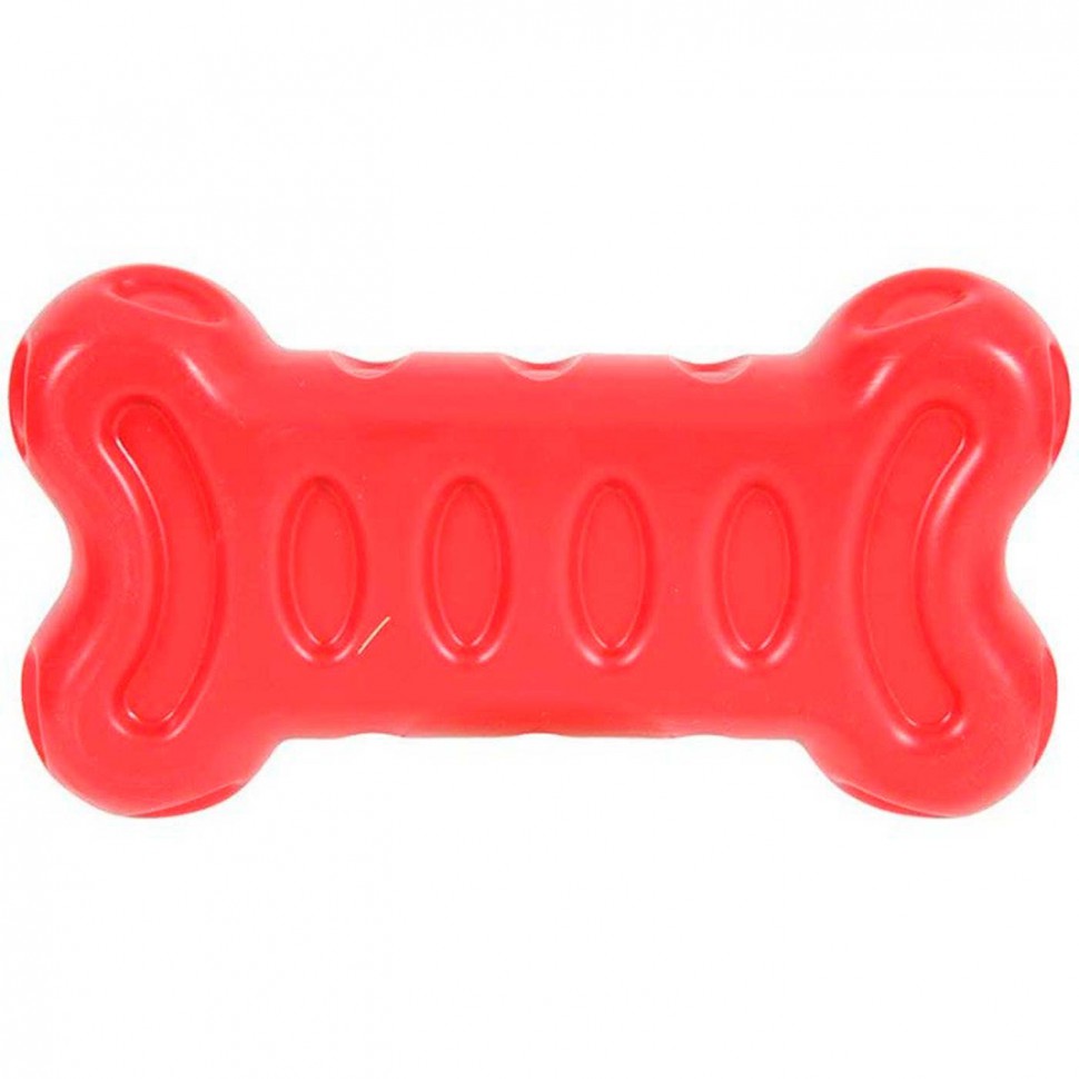 Игрушка для собак Золюкс серия Бабл, кость из термопластичной резины (красная), 15см