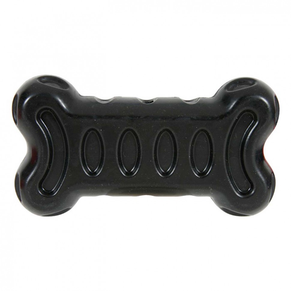 Игрушка для собак Золюкс серия Бабл, кость из термопластичной резины (черная), 19см