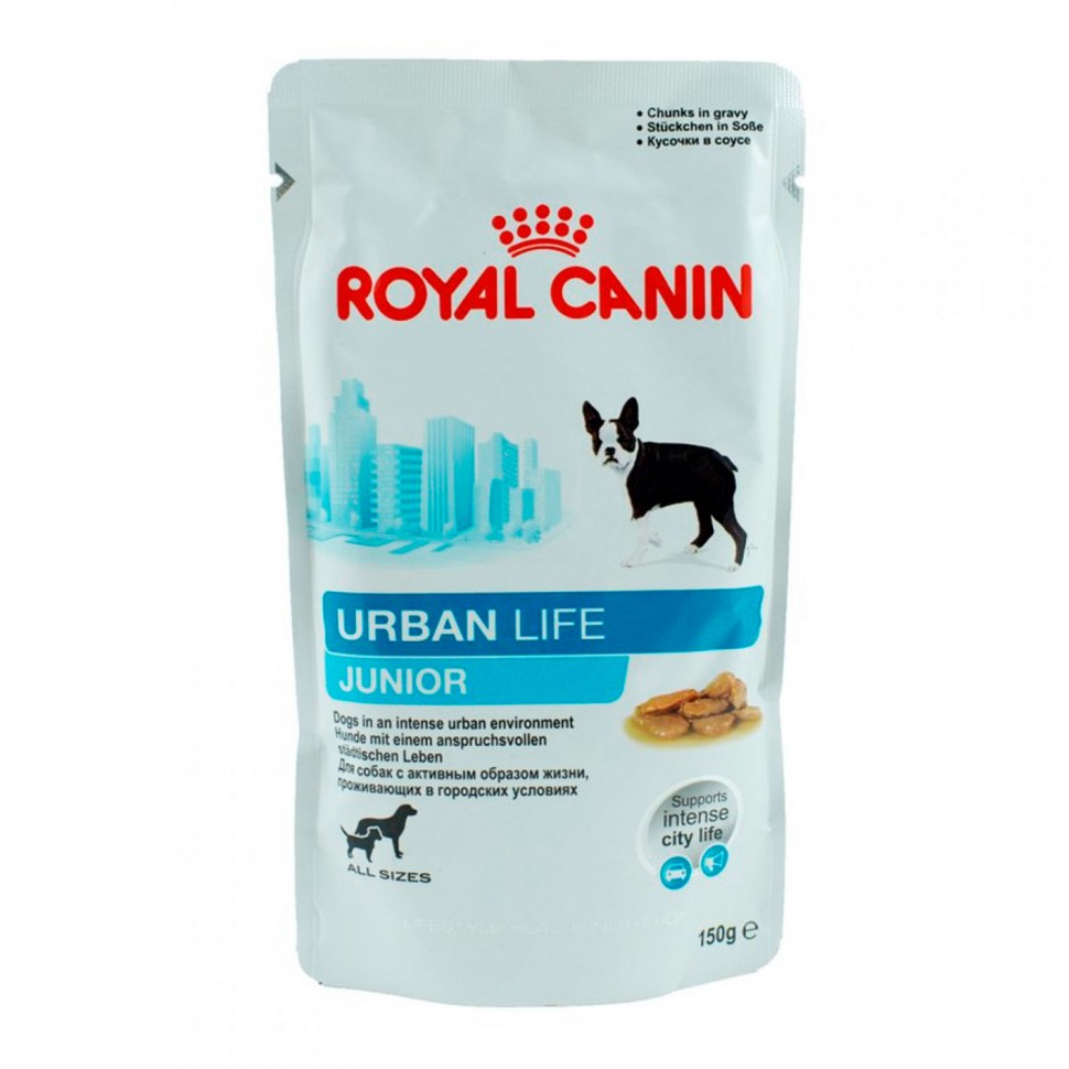Royal Canin Урбан лайф Юниор влажный корм для городских щенков (соус) 150г