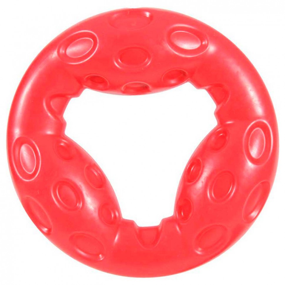 Игрушка для собак Золюкс серия Бабл, кольцо из термопластичной резины (красное), 14см