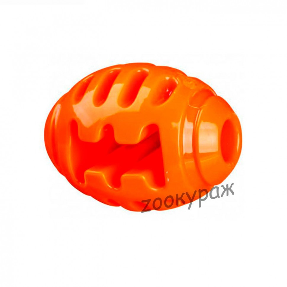 Игрушка д/собаки Soft & Strong "Мяч регби", 8 см, термопласт.резина, оранж.