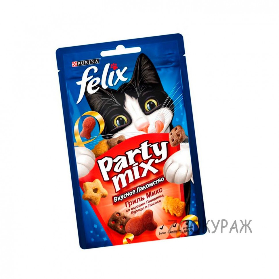 Purina Felix Party mix лакомство для кошек Гриль микс 20г