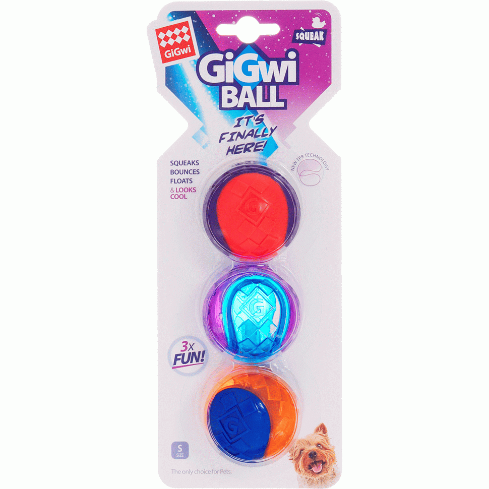 Игрушка для собак  "G-BALL мяч  мал."с пищ., диам.4,6 см, 3 шт. в упак. ШТУЧНО