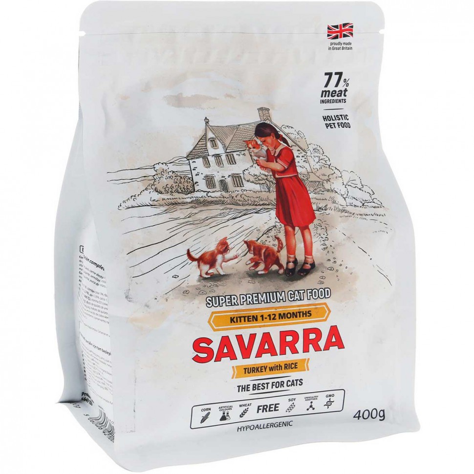 Savarra сухой корм для котят с индейкой и рисом