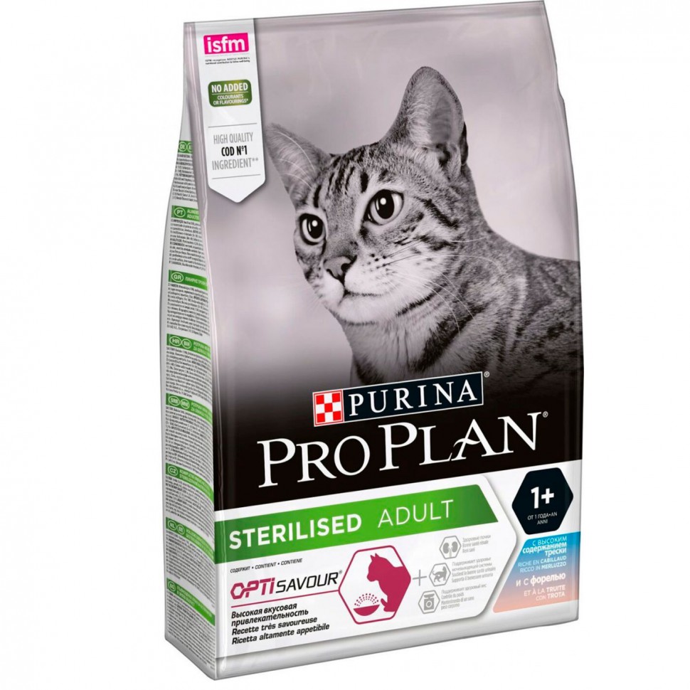 Pro Plan сухой корм для стерилизованных кошек с треской и форелью