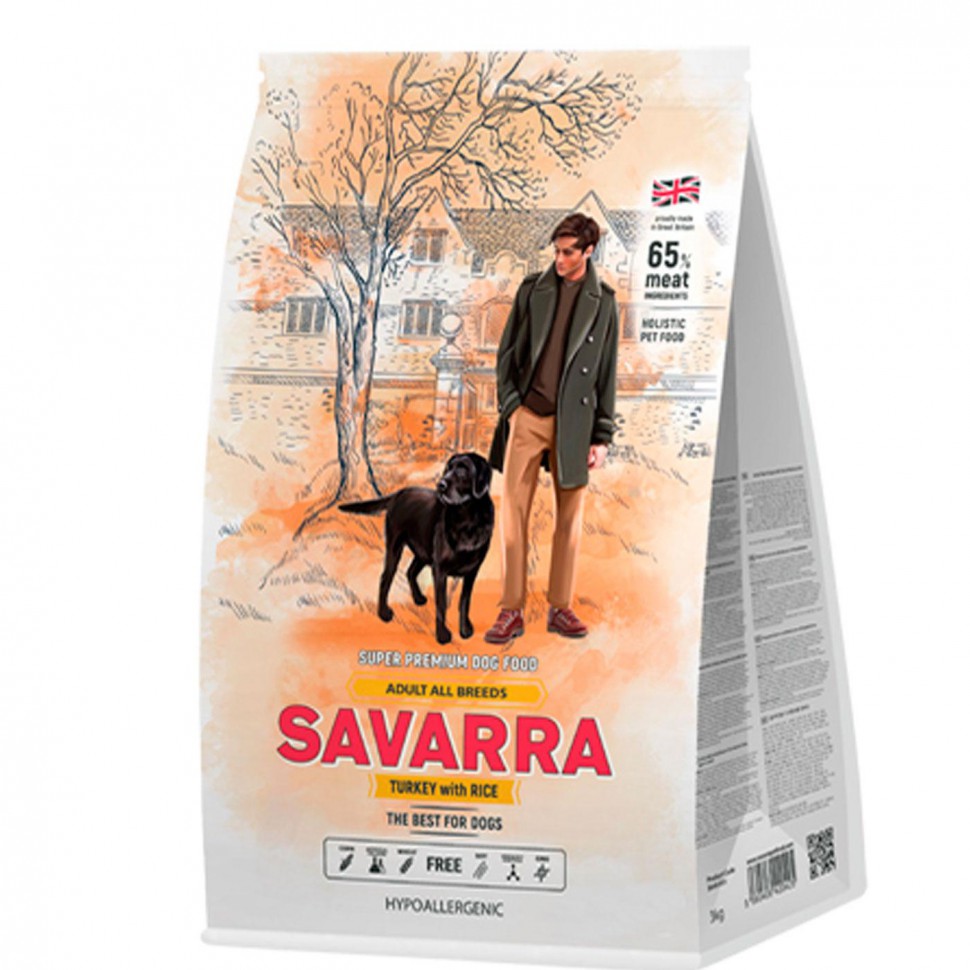 Savarra сухой корм для собак с Индейкой и рисом