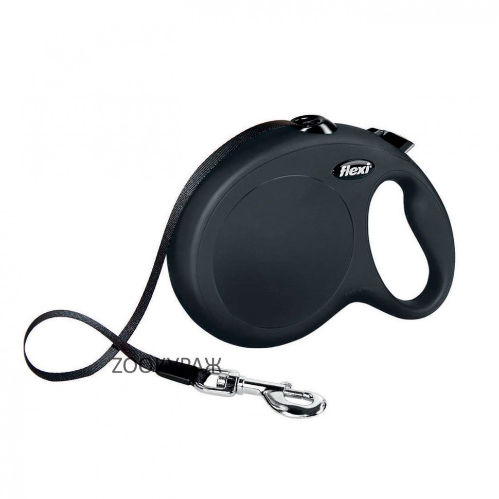 Рулетка Flexi new classic для собак L ремень 8 м до 50 кг цвет черный