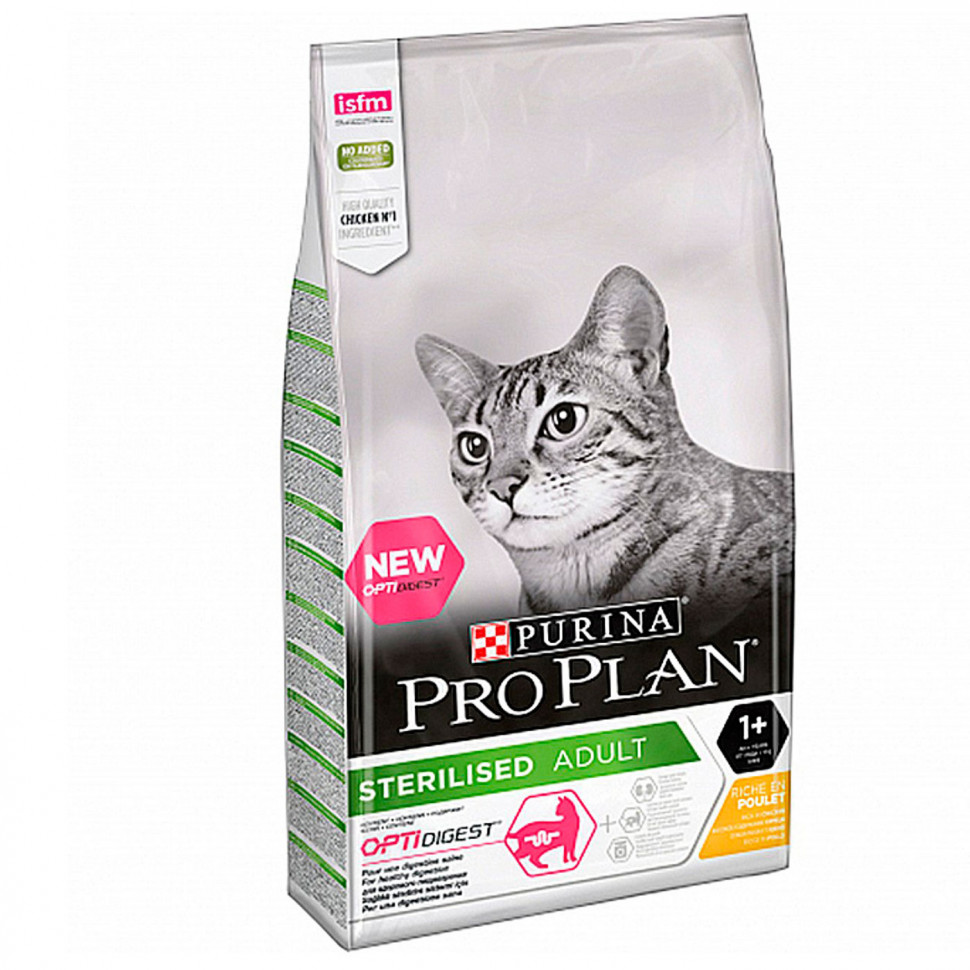 Pro Plan сухой корм для взрослых стерилизованных кошек с курицей