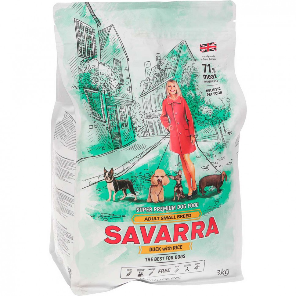 Savarra сухой корм для собак мелких пород с Уткой и рисом