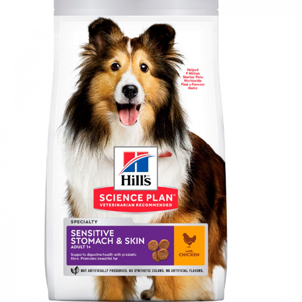 Hill's Canine Adult SensStomach/Skin сухой корм для взрослых собак Деликат с Курицей
