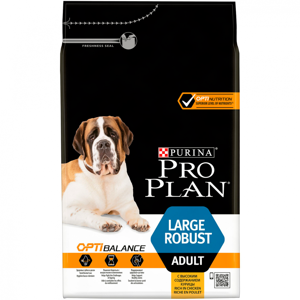Pro Plan сухой корм для взрослых собак крупных пород мощного телосложения с курицей