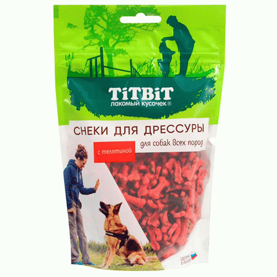 TitBit (ТитБит) Снеки для дрессуры собак всех пород с телятиной, 100г