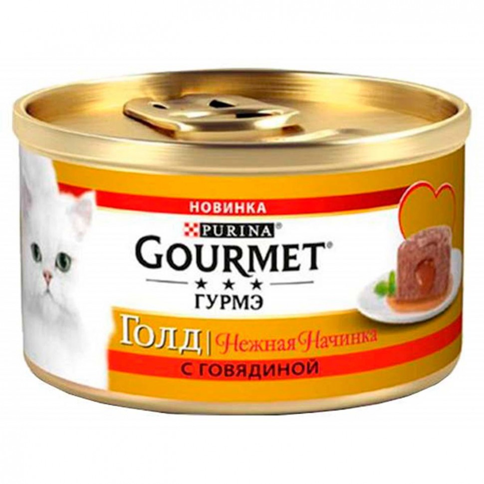 Gourmet Gold Melting Heart консервы для кошек Говядина 85г