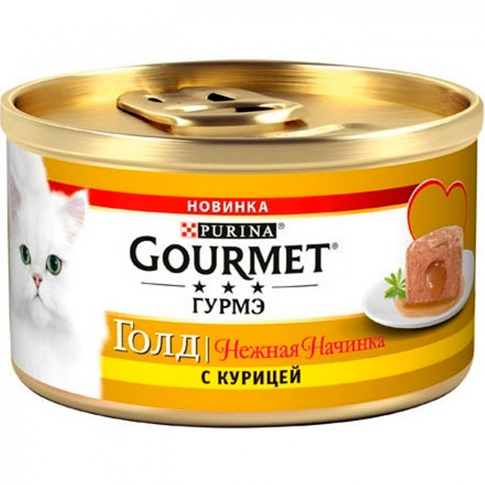Gourmet Gold Melting Heart консервы для кошек Курица 85г
