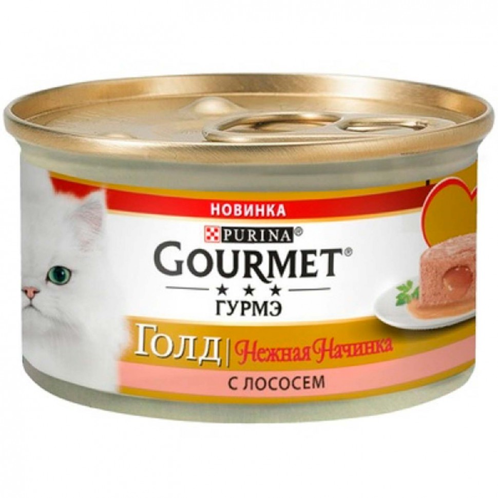 Gourmet Gold Melting Heart консервы для кошек Лосось 85г