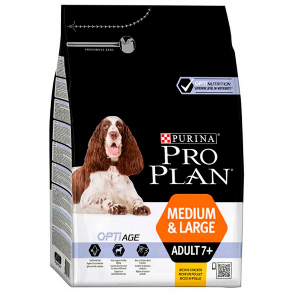 Pro Plan сухой корм для взрослых собак средних пород старше 7 лет с курицей и рисом