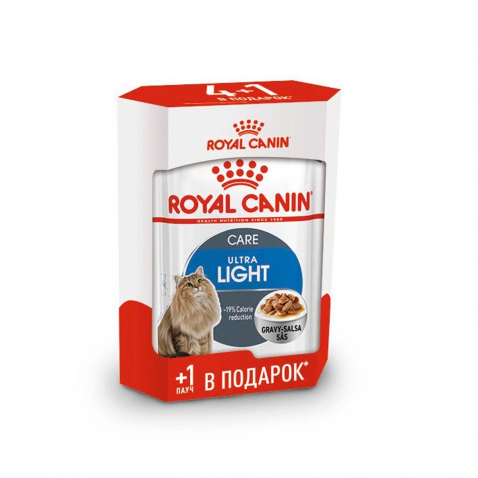 Royal Canin Ультра лайт соус 85г влажный корм для кошек (Комплект 4шт+1шт)